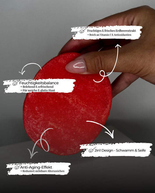 Erdbeeren Schwammseife / Strawberry Sponge Soap