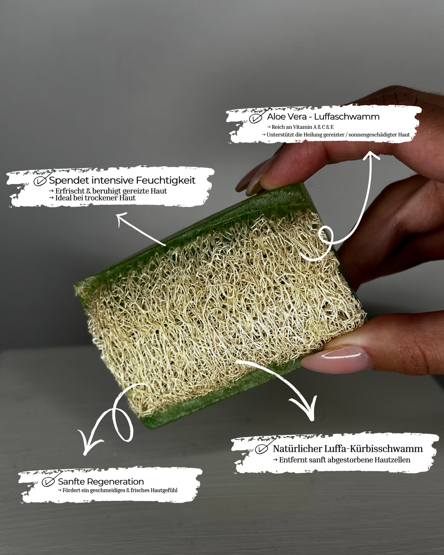 Natürliche Kürbisfaser Seife - Aloe Vera / Natural Pumpkin Fiber - Aloe Vera