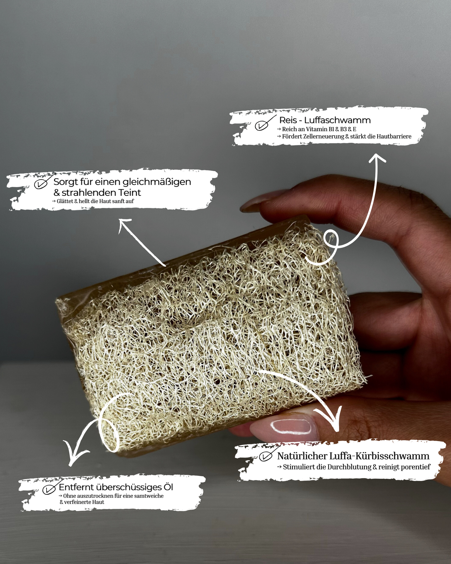 Natürliche Kürbisfaser Seife - Reis / Natural Pumpkin Fiber - Rice