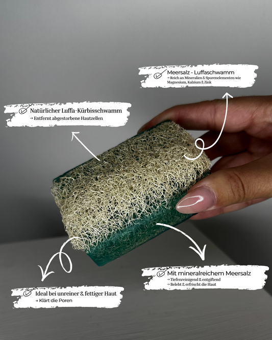 Natürliche Kürbisfaser Seife - Meersalz / Natural Pumpkin Fiber - Sea Salt