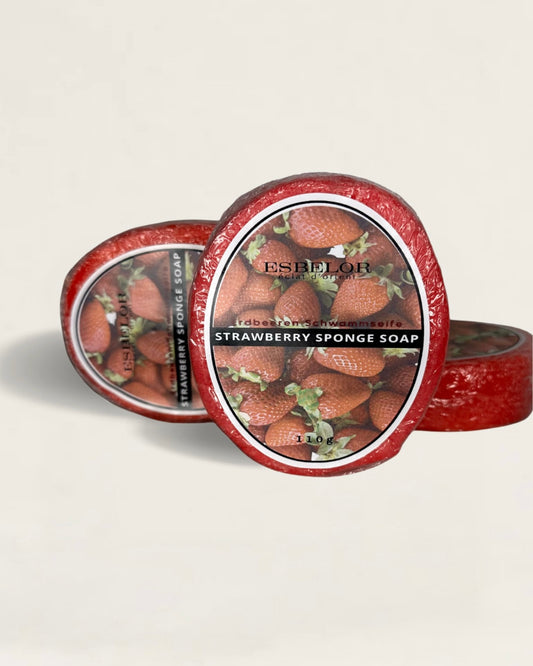 Erdbeeren Schwammseife / Strawberry Sponge Soap