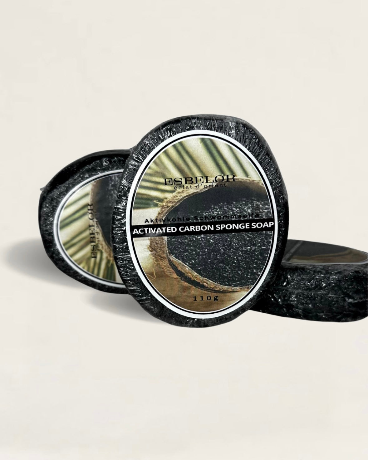 Aktiv Kohle Schwammseife / Activated Carbon Spone Soap