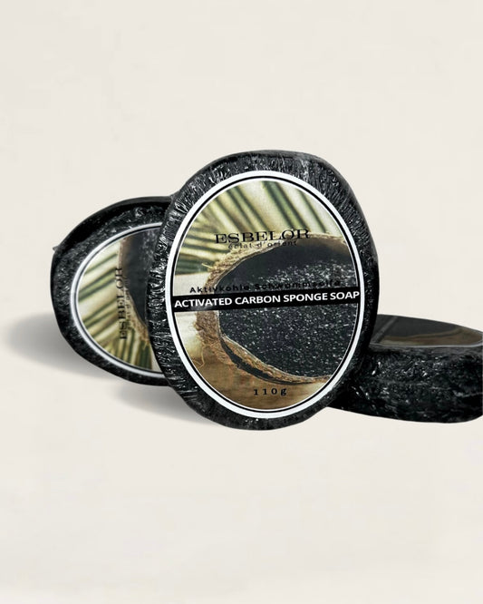 Aktiv Kohle Schwammseife / Activated Carbon Spone Soap