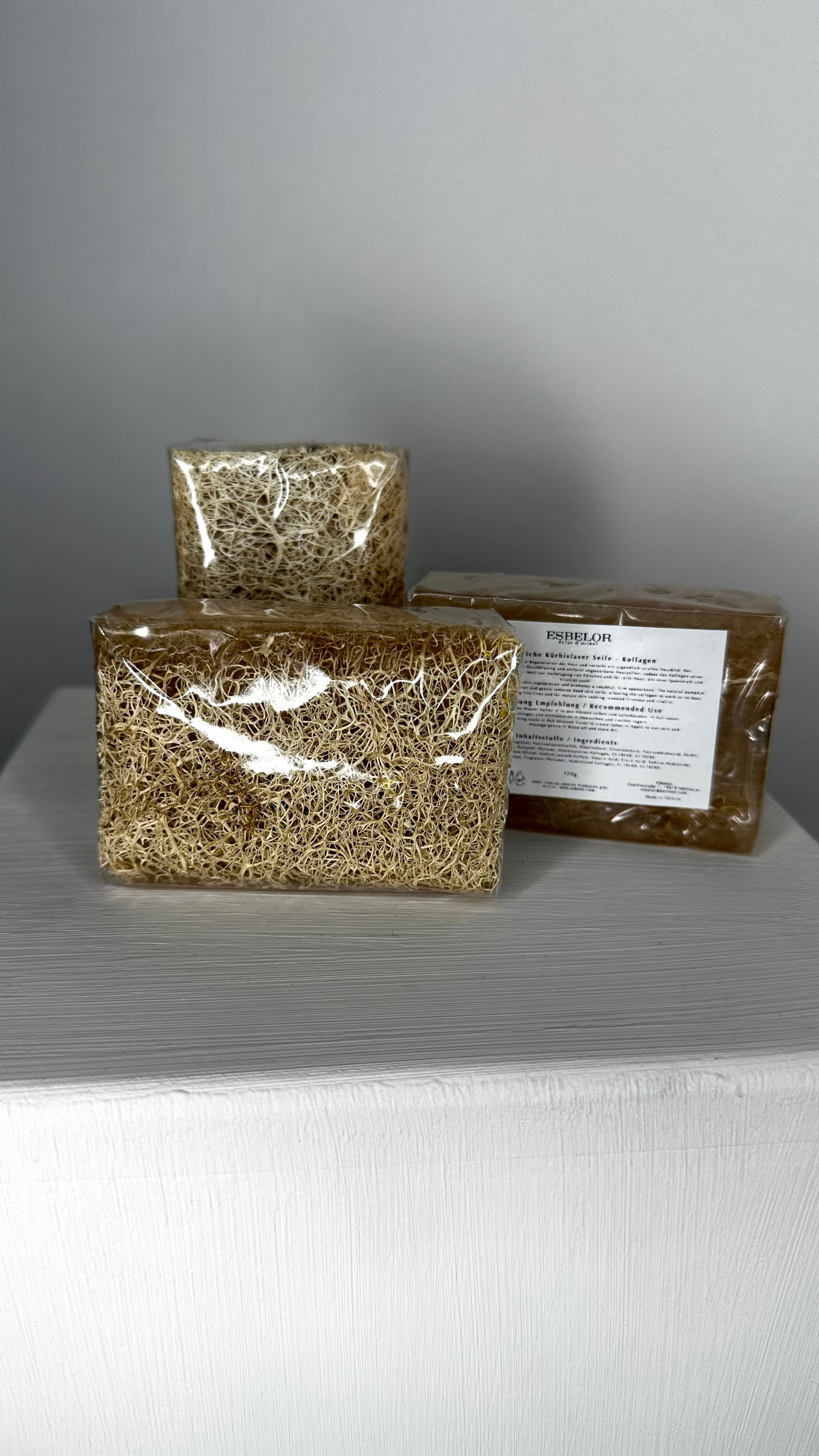 Natürliche Kürbisfaser Seife - Kollagen / Natural Pumpkin Fiber - Collagen
