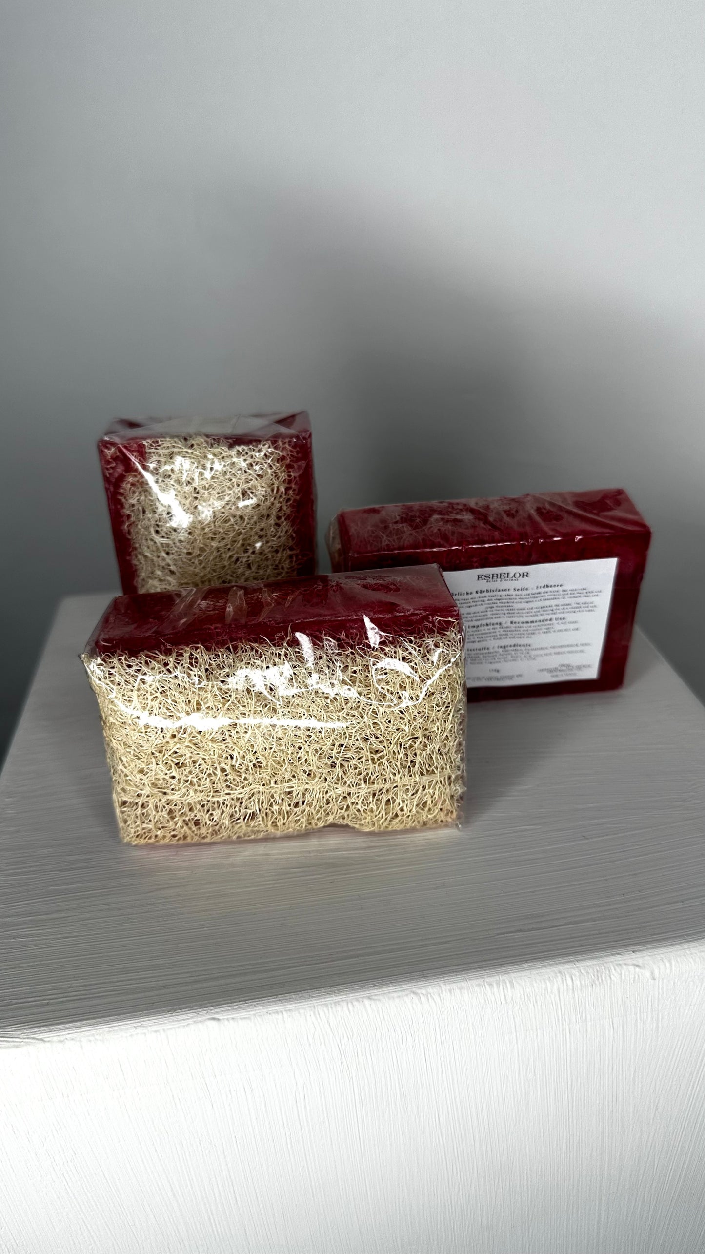 Natürliche Kürbisfaser Seife - Erdbeere / Natural Pumpkin Fiber - Strawberry