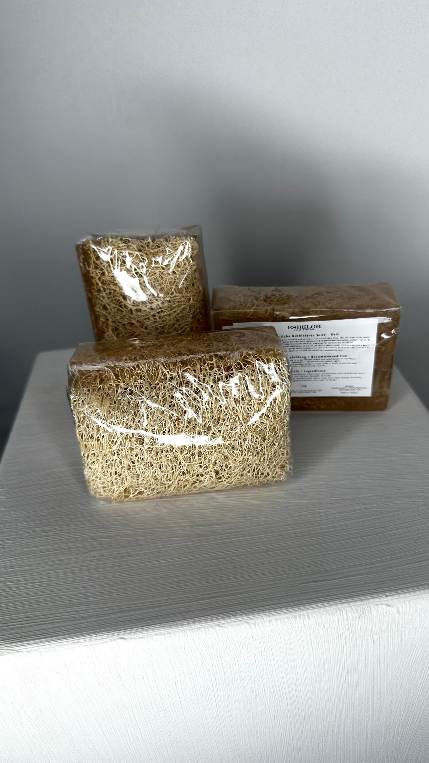 Natürliche Kürbisfaser Seife - Reis / Natural Pumpkin Fiber - Rice