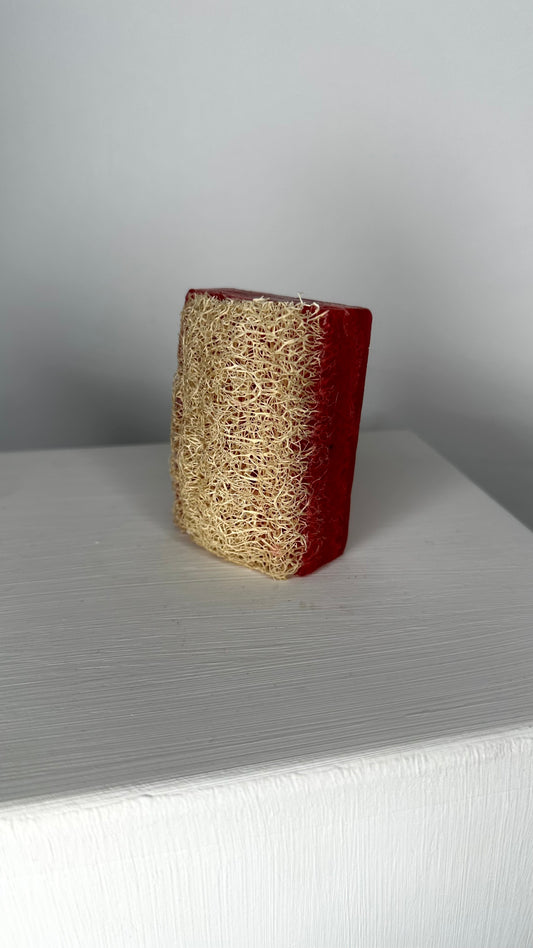 Natürliche Kürbisfaser Seife - Erdbeere / Natural Pumpkin Fiber - Strawberry