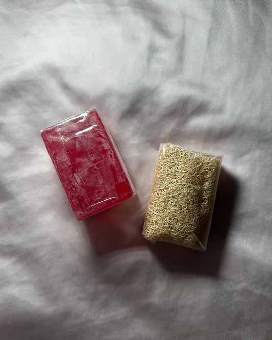 Natürliche Kürbisfaser Seife - Granatapfel / Natural Pumpkin Fiber - Pomegranate