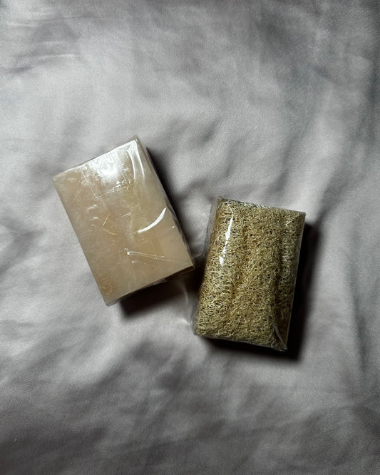 Natürliche Kürbisfaser Seife - Kokosnuss / Natural Pumpkin Fiber - Coconut