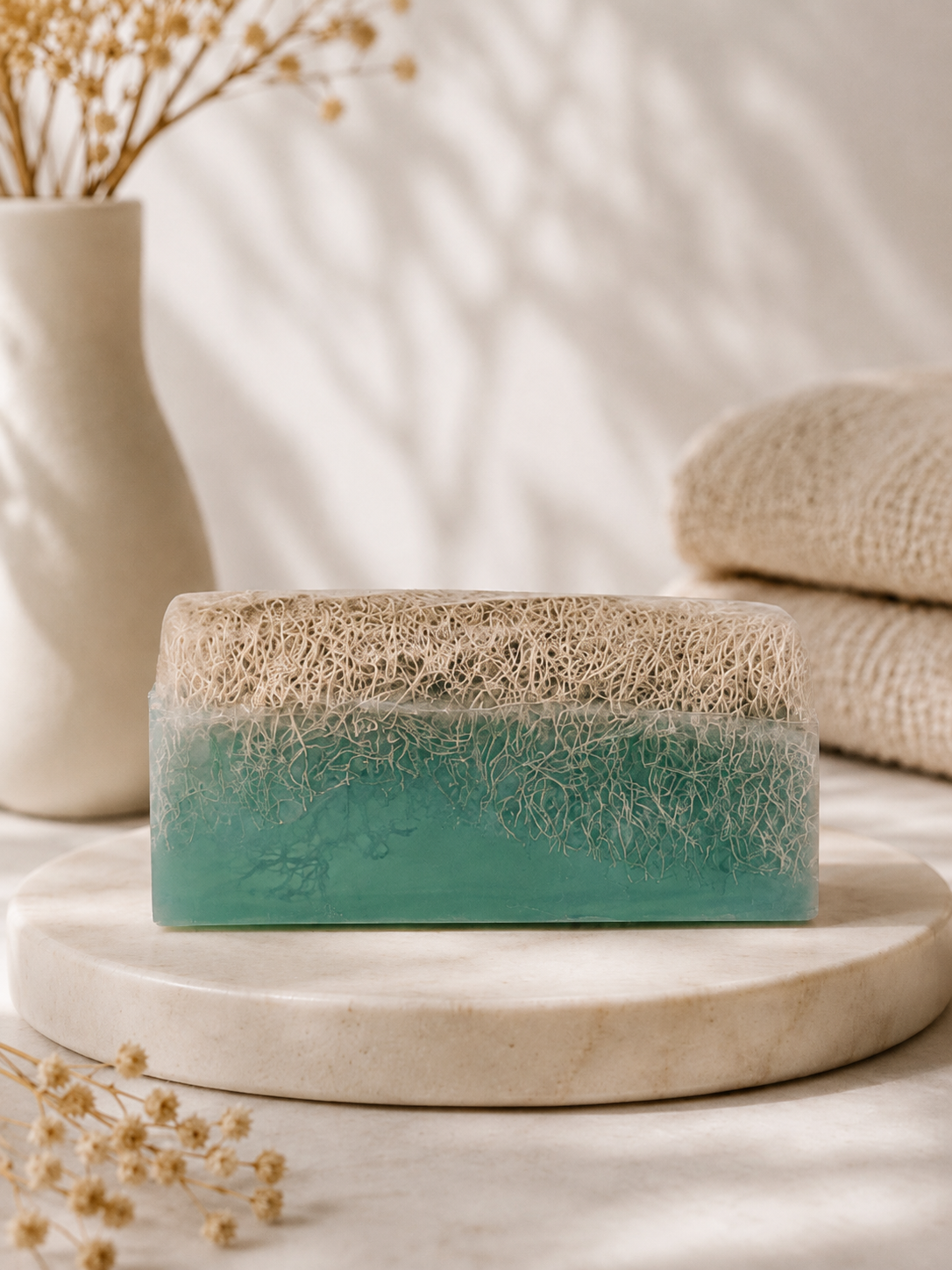 Natürliche Kürbisfaser Seife - Meersalz / Natural Pumpkin Fiber - Sea Salt