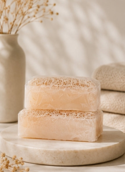 Natürliche Kürbisfaser Seife - Shea Butter / Natural Pumpkin Fiber - Shea Butter