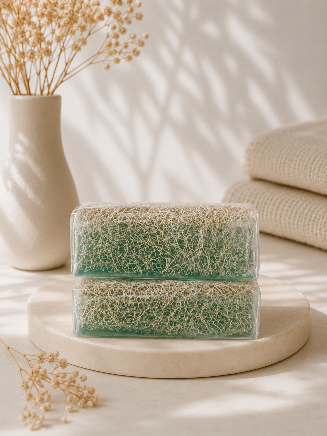 Natürliche Kürbisfaser Seife - Aloe Vera / Natural Pumpkin Fiber - Aloe Vera