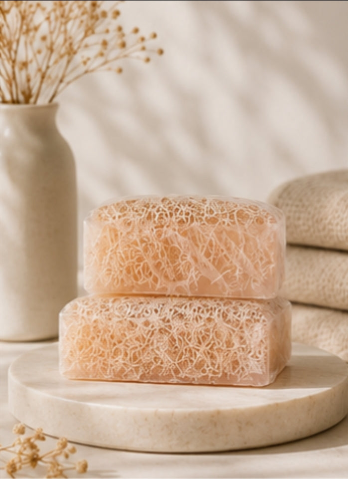 Natürliche Kürbisfaser Seife - Reis / Natural Pumpkin Fiber - Rice