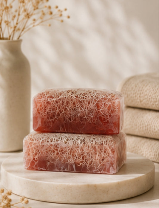 Natürliche Kürbisfaser Seife - Erdbeere / Natural Pumpkin Fiber - Strawberry