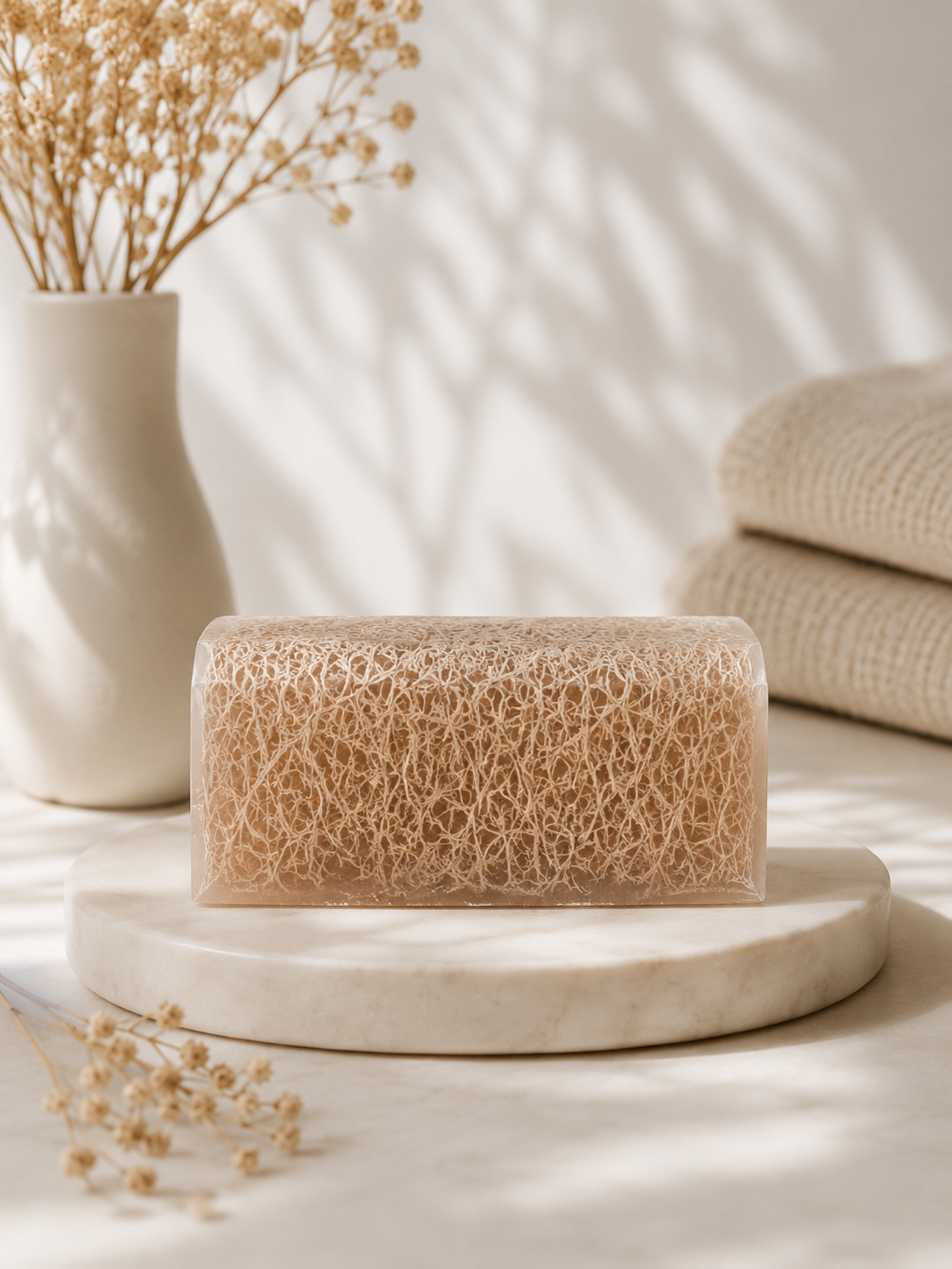 Natürliche Kürbisfaser Seife - Heilerde / Natural Pumpkin Fiber - Clay